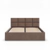 Borgo kétszemélyes ágykeret (matrac nélkül), ágyneműtartóval, bársony, 180 x 200, barna