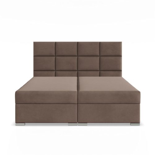 Calvi ágy, bársony, 180 x 200, ágyneműtartóval, barna