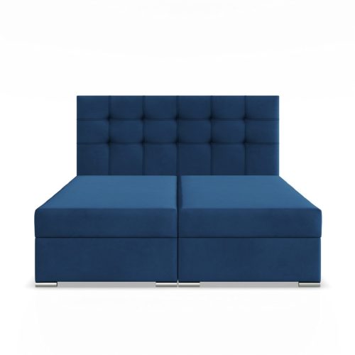 Elda ágy, bársony, 180 x 200, ágyneműtartóval, kék