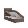 Elda egyszemélyes ágy, bársony, ágyneműtartóval, barna