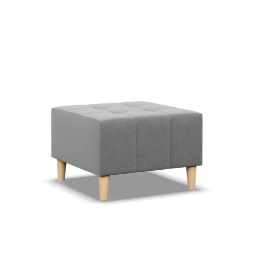 Oslo puff, fonott, 70x70, világosszürke
