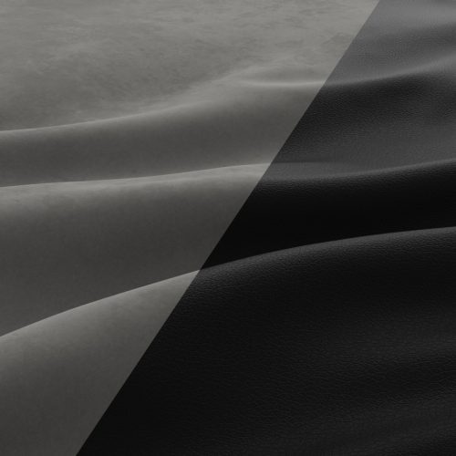 Tokio puff, bársony + műbőr,  szürke - fekete 