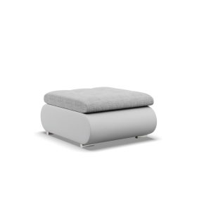 Tokio puff, fonott + műbőr,  szürke - fehér