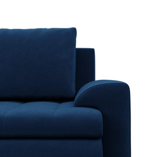 Tokio sarokkanapé, 2 ágyneműtartóval, bársony, baloldali, kék