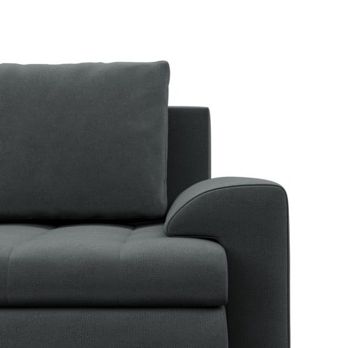 Tokio sarokkanapé, 2 ágyneműtartóval, bársony, baloldali, szürke