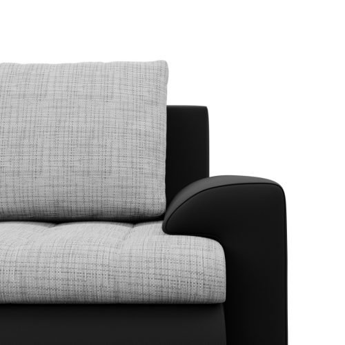 Tokio U sarokkanapé, 3 ágyneműtartóval, fonott + műbőr, baloldali, szürke - fekete