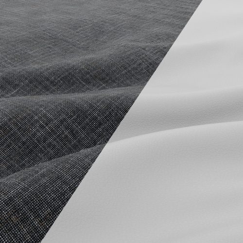 Tokio U sarokkanapé, 3 ágyneműtartóval, fonott + műbőr, baloldali, sötétszürke - fehér