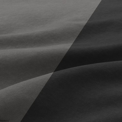 Grande sarokkanapé polcokkal , polc a bal karfaban,  jobboldali, szövet anyag, bonell töltet, fekete - szürke