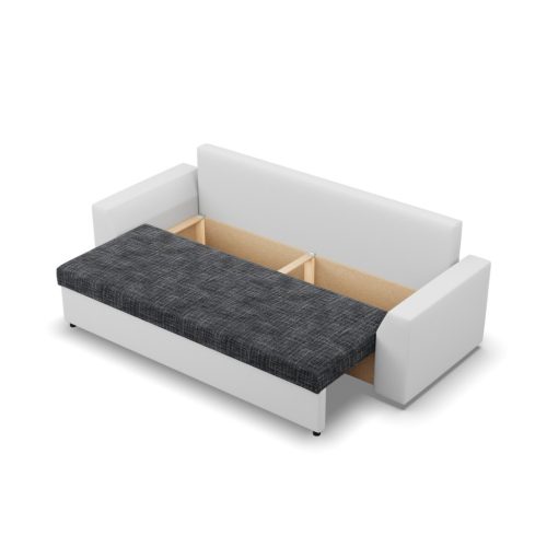 Paul kanapé, fonott + műbőr, sötétszürke - fehér