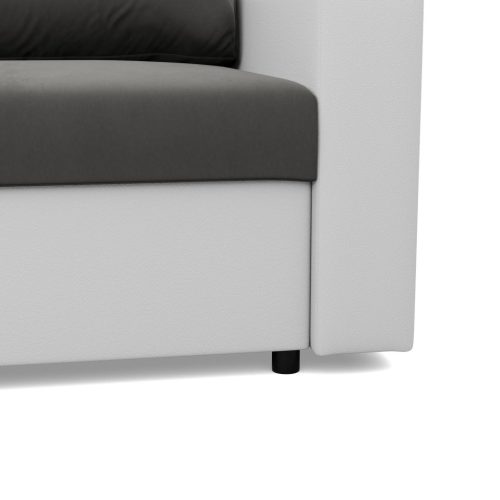 Panama fotel, bársony + műbőr,  szürke - fehér