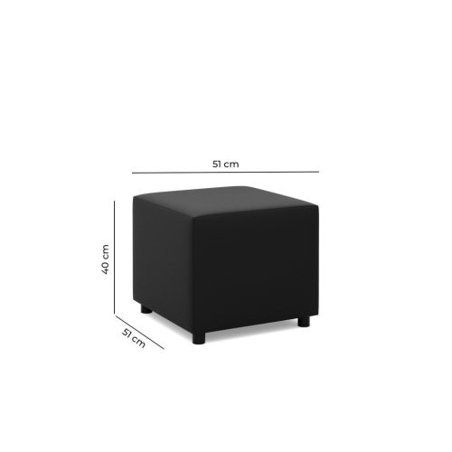 Panama puff, műbőr, 50x50, fehér