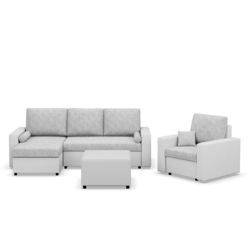 Panama puff, műbőr, 50x50, fehér