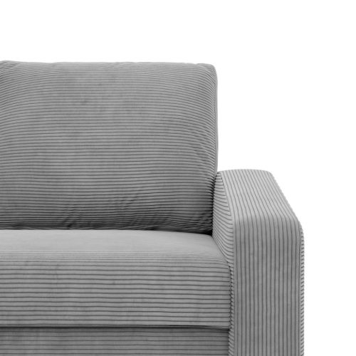 Zeus fotel, döntött kartámasz, kordbársony, hab töltet, szürke