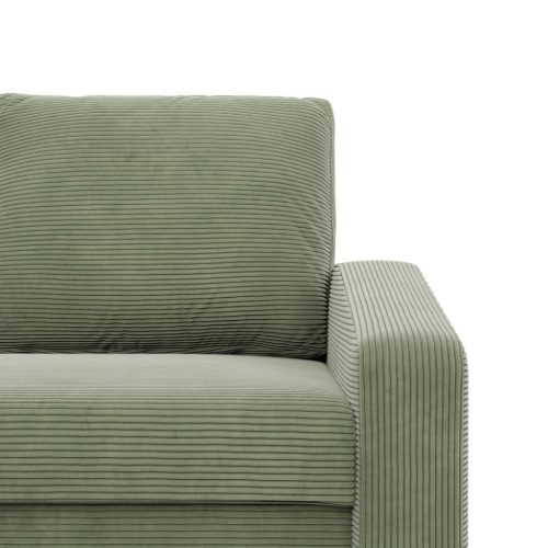 Zeus fotel, döntött kartámasz, kordbársony, hab töltet, zöld