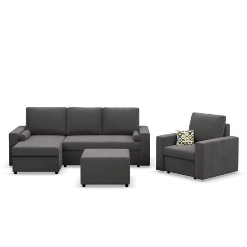 Zeus fotel, egyenes kartámasz, bársony, bonell töltet, világosszürke