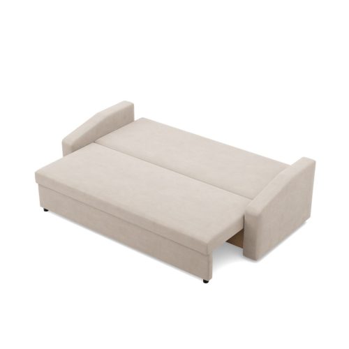 Zeus kanapéágy, bársony, bonell töltet, döntött kartámasz, bézs