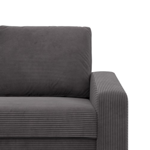 Zeus kanapéágy, kordbársony, bonell töltet, döntött kartámasz, szürke