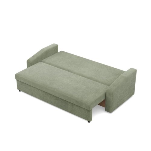 Zeus kanapéágy, kordbársony, bonell töltet, döntött kartámasz, zöld