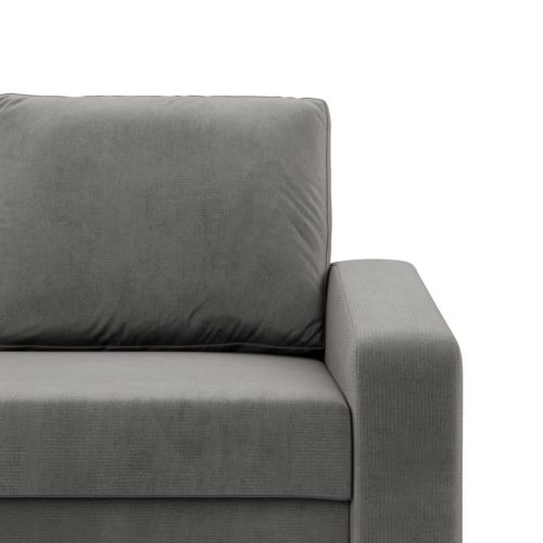 Zeus sarokkanapé, 2 ágyneműtartóval, döntött kartámasz, bársony, univerzális oldal, bonell töltet, világosszürke