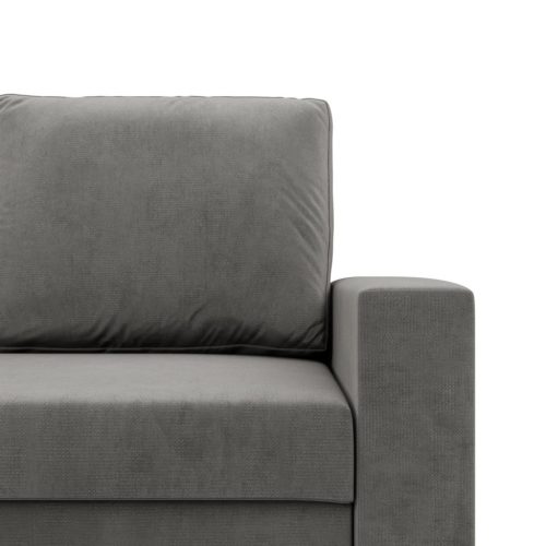 Zeus sarokkanapé, 2 ágyneműtartóval, egyenes kartámasz, bársony, univerzális oldal, bonell töltet, világosszürke