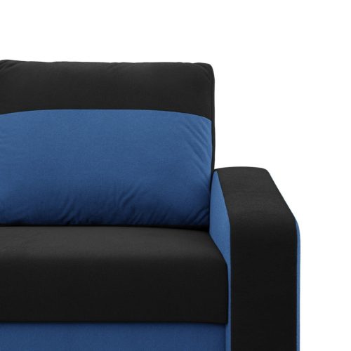 Hewlet kanapéágy, szövet anyag, bonell töltet, fekete - kék 