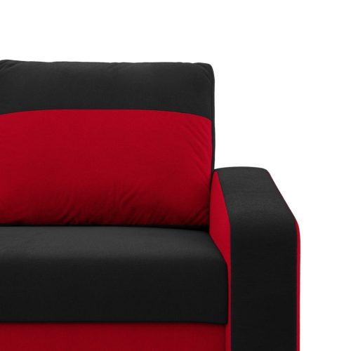 Hewlet kanapéágy, szövet anyag, bonell töltet, fekete - piros