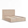 Vasto kétszemélyes ágykeret (matrac nélkül), ágyneműtartóval, bársony, 180 x 200, bézs