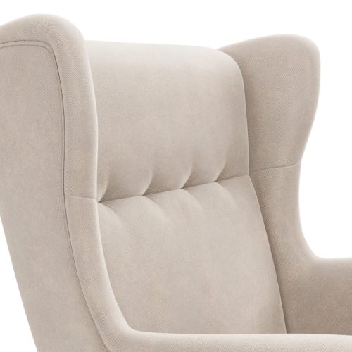 Uszak fotel, bársony, bézs