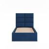 York egyszemélyes ágykeret (matrac nélkül), ágyneműtartóval, bársony, kék