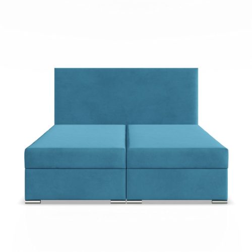 Zonza ágy, bársony, 160 x 200, ágyneműtartóval, zöld