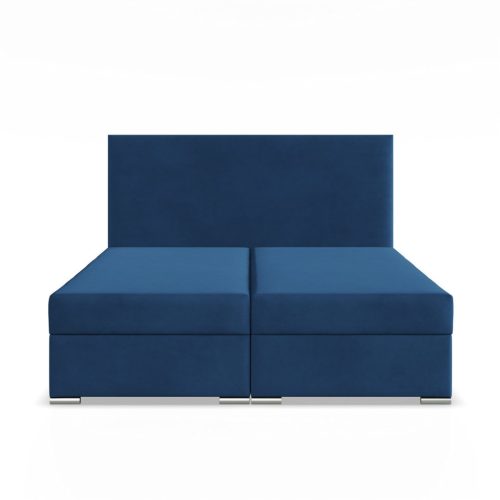 Zonza ágy, bársony, 180 x 200, ágyneműtartóval, kék