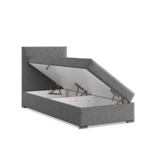 Zonza egyszemélyes ágy, szövet, ágyneműtartóval, szürke