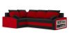 Elgon kinyitható sarokkanapé polccal, PRO szövet, bonell rugóval, balos, bal oldali polc, szín - fekete / piros