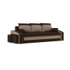 HEWLET kanapéágy 2 db puffal, normál szövet, hab töltőanyag, bal oldali puff tároló, barna / cappuccino