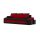 Monviso kanapéágy 2 db puffal, normál szövet, hab töltőanyag, jobb oldali puff tároló, fekete / piros