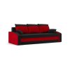 Monviso kanapéágy, PRO szövet, bonell rugóval, szín - fekete / piros