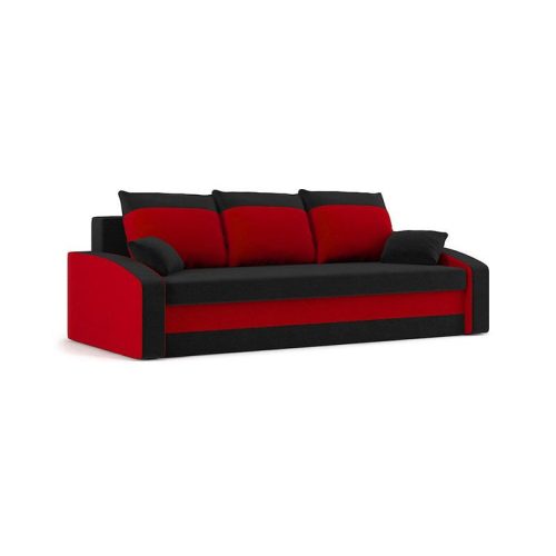 HEWLET kanapéágy, PRO szövet, bonell rugóval, szín - fekete / piros