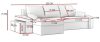 Monviso kinyitható sarokkanapé 2 db puffal, univerzális oldal, PRO szövet, bonell rugóval, bal oldali puff tároló, szín - szürke / fehér