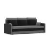 MILTON kanapéágy, normál szövet, hab töltőanyag, szín - szürke / fekete