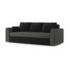 Numbur kanapéágy,  normál szövet, hab töltőanyag, szín - szürke / fekete