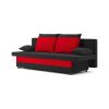 SONY kanapéágy, PRO szövet, bonell rugóval, szín - fekete / piros