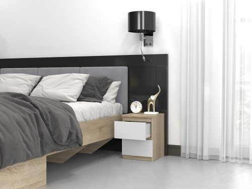 M2 MIX éjjeliszekrény, fehér- sonoma