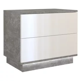 S2 éjjeliszekrény, beton- fényes fehér