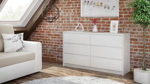 K140 2X3 komód, fehér