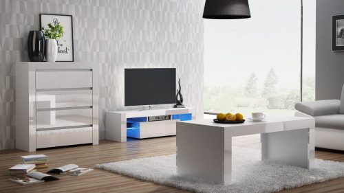 D4 komód, fényes fehér