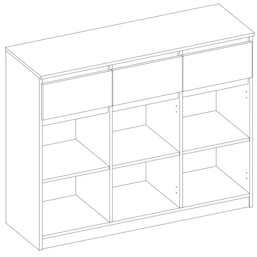 3D3S komód, fehér