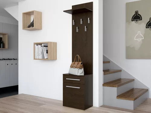 Na Buty Duo előszoba szekrény fogassal, wenge színben