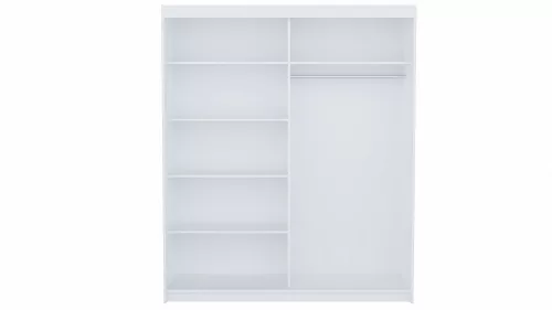 Faro 180 tolóajtós gardróbszekrény, tükörrel, fehér