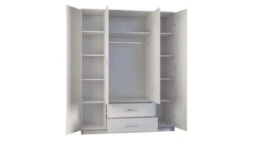 ROMANA 160 gardróbszekrény, fehér