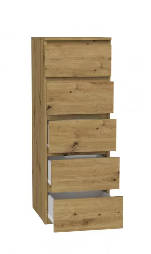 W5 fiókos szekrény, tölgy